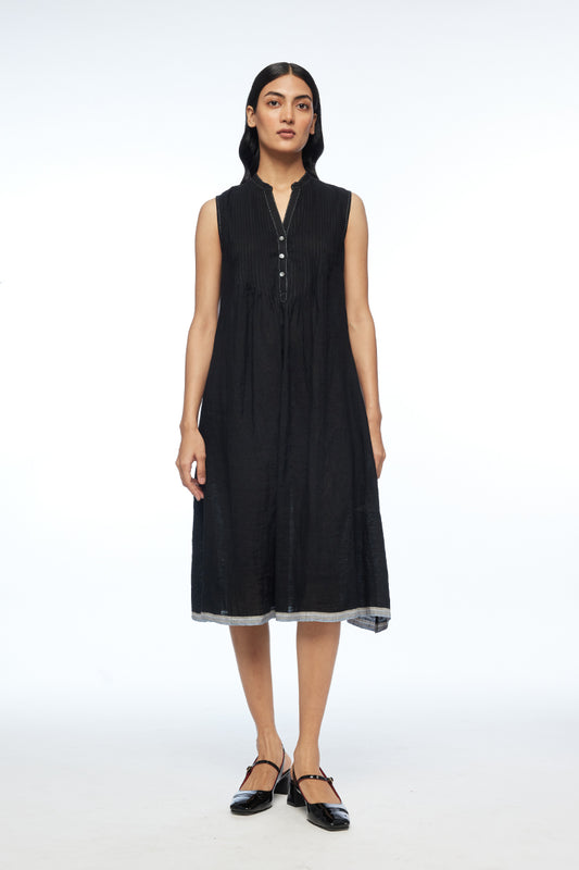 Cymosa Yoke Pleated Dress