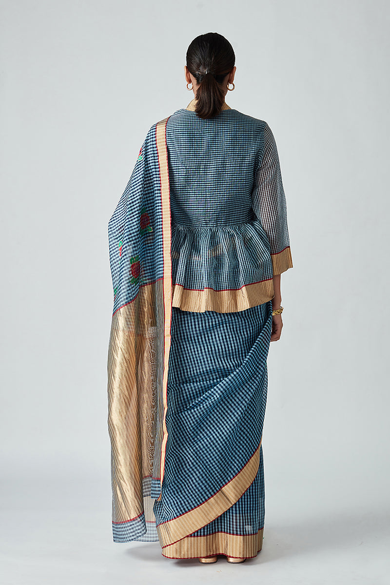 ROSE GINGHAM CHECK SAREE