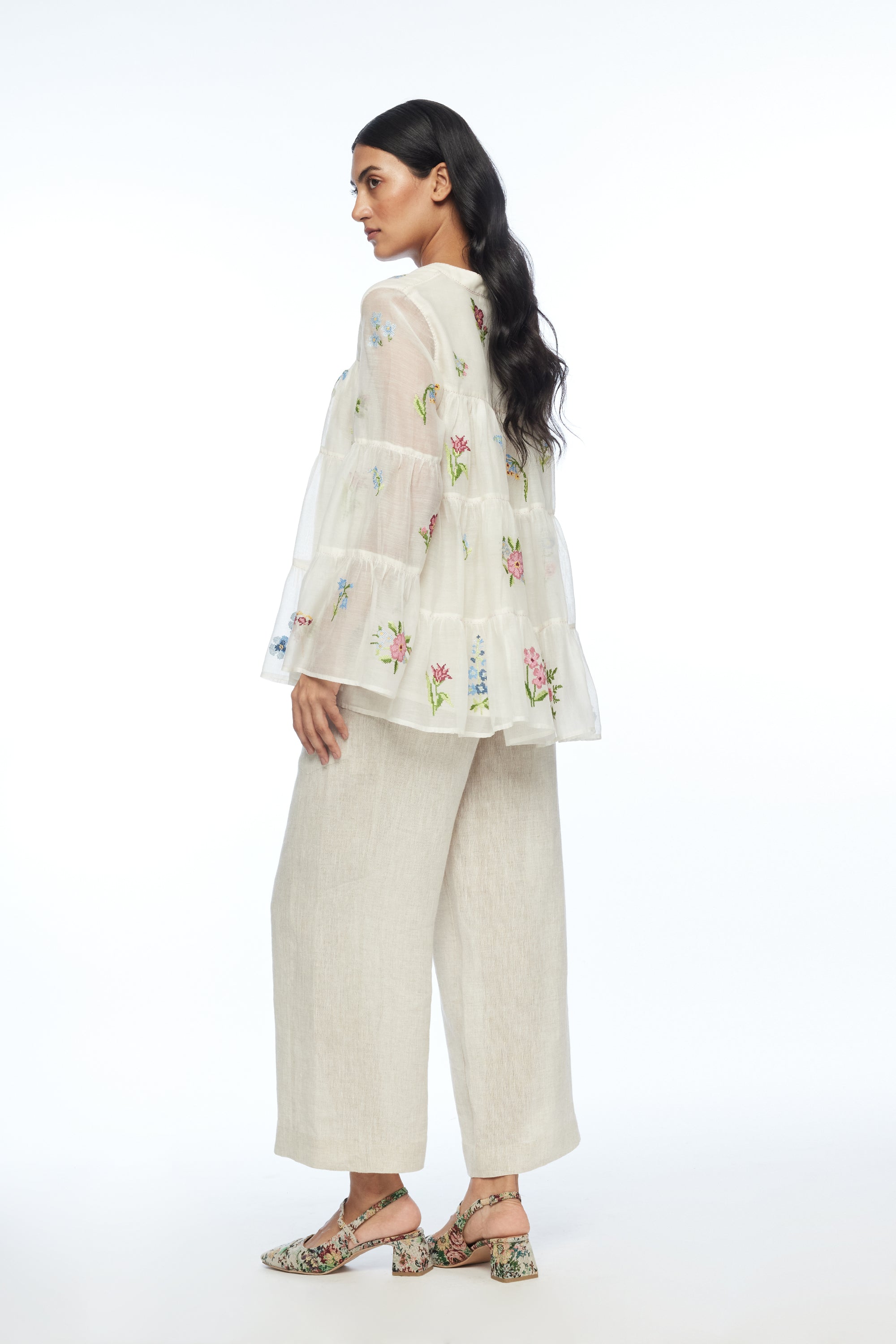 Baccara Tiered Embroidery Top