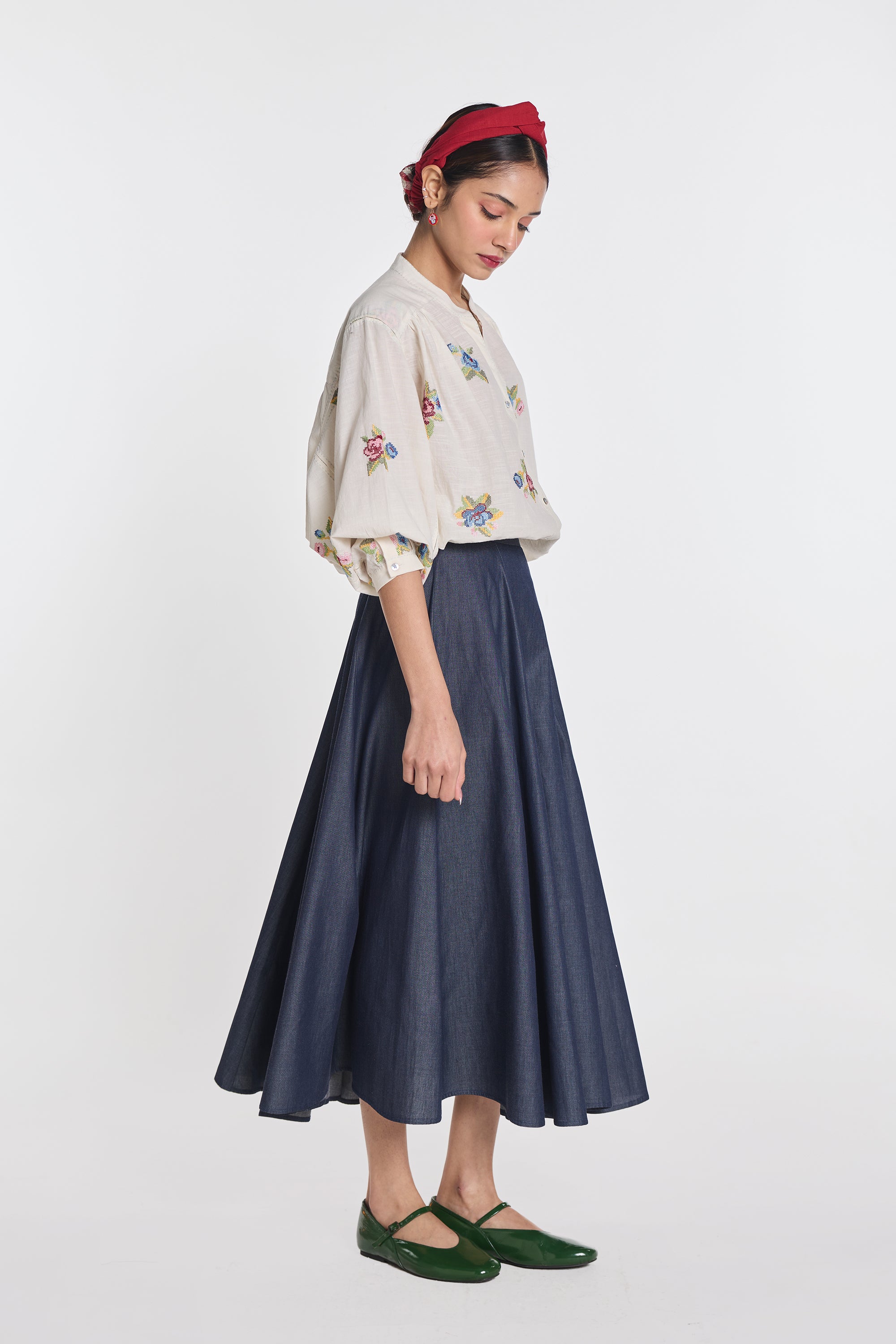 Lisianthus gingham check top