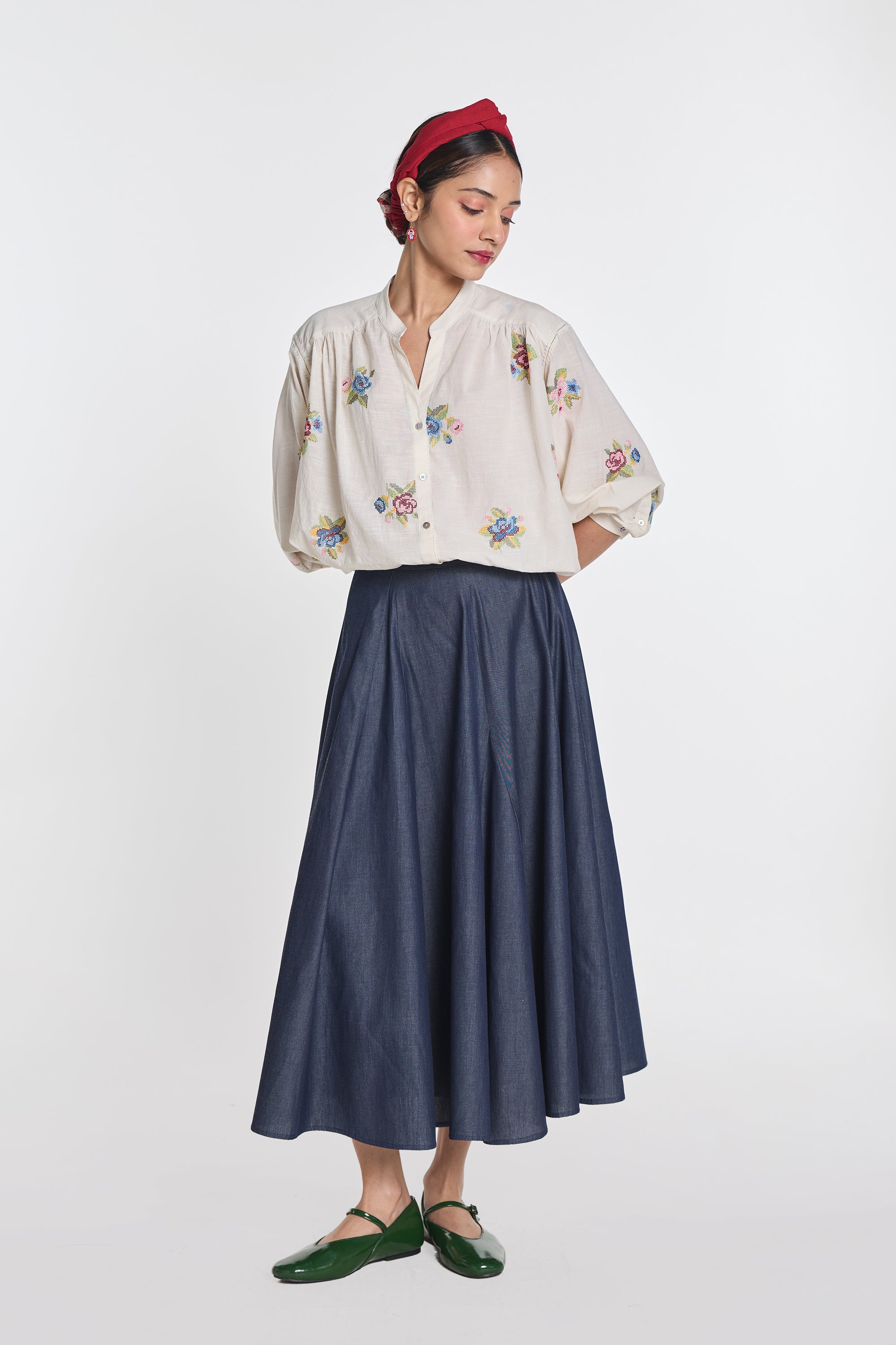 Lisianthus gingham check top