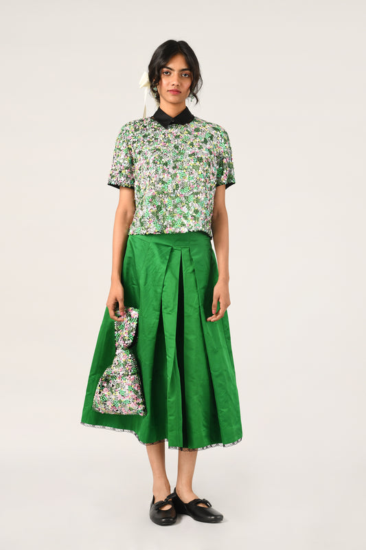 TIFFANY FLORAL SEQUIN TOP