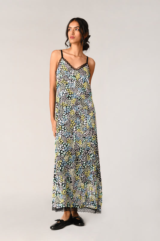 VIRGINIANA SEQUIN SLIP DRESS