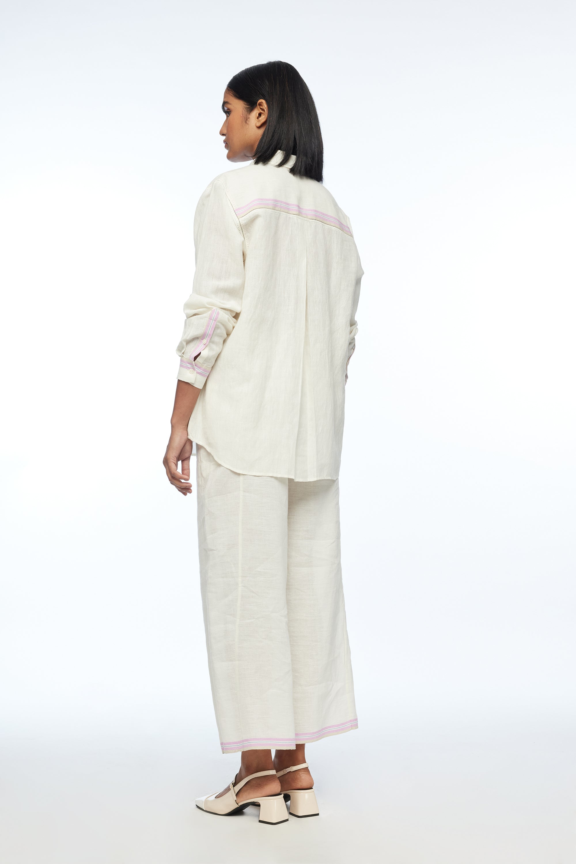 Galushkoi Elasticated Pants in Handloom Cotton Linen