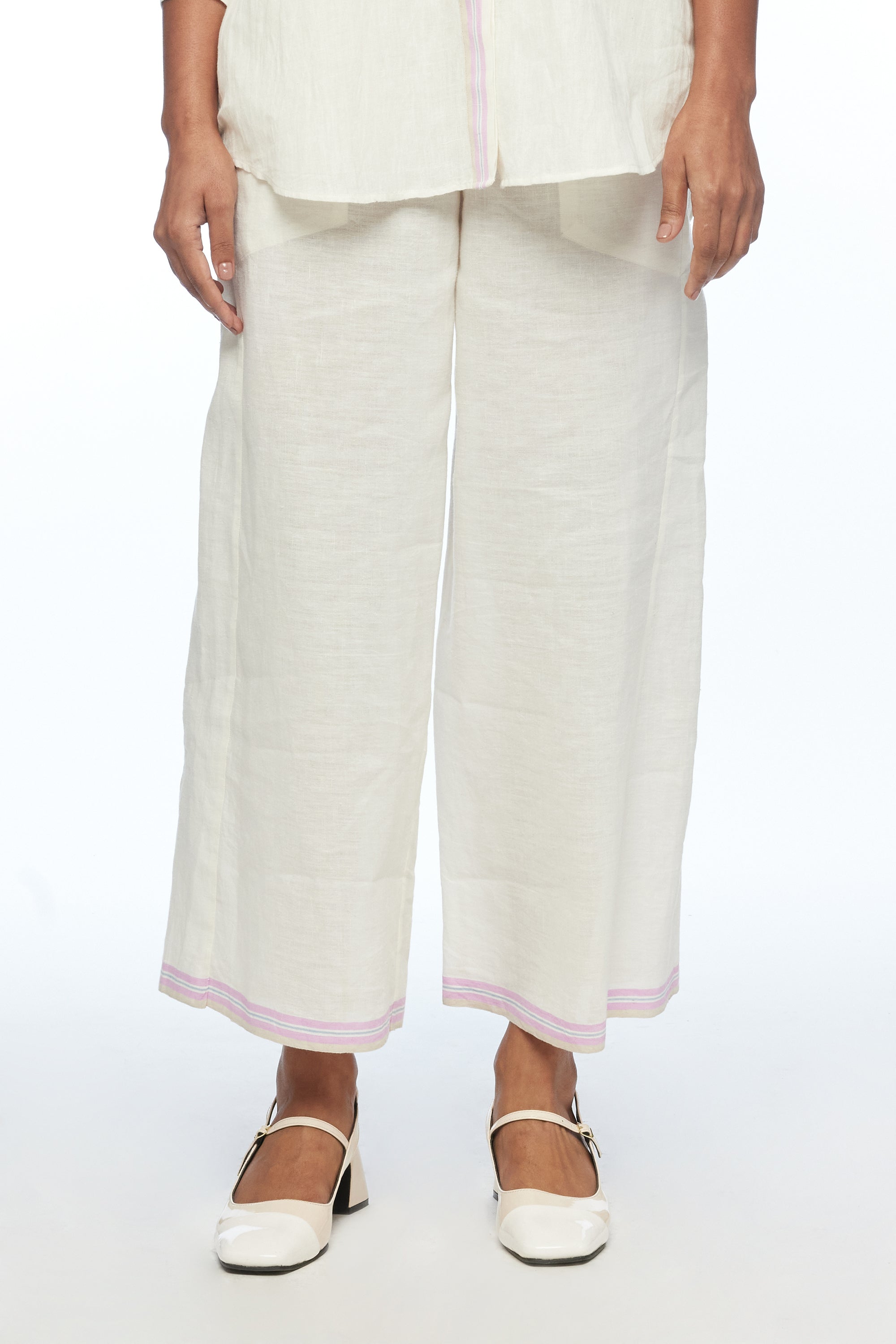 Galushkoi Elasticated Pants in Handloom Cotton Linen