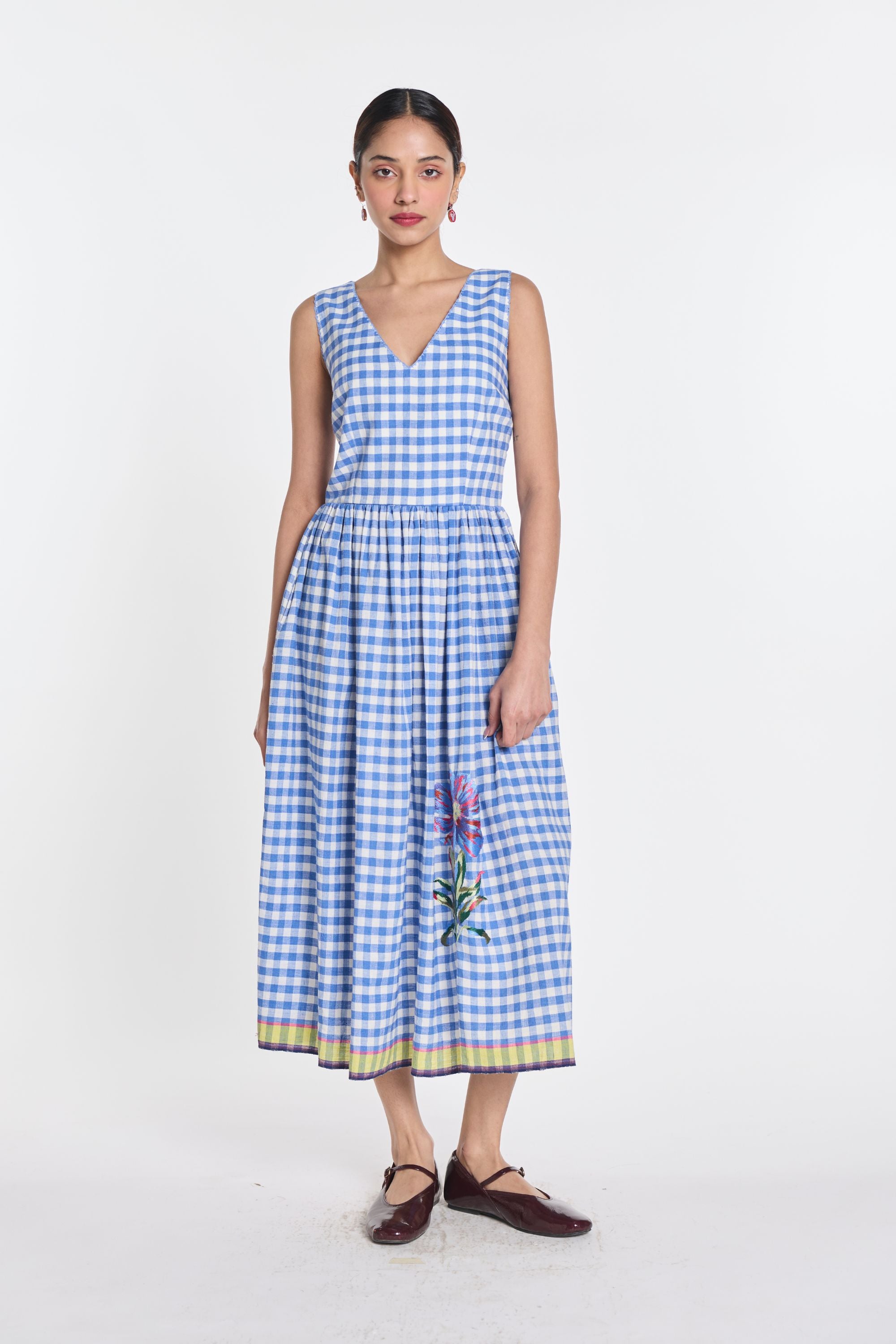 Azure Embroidered Dress