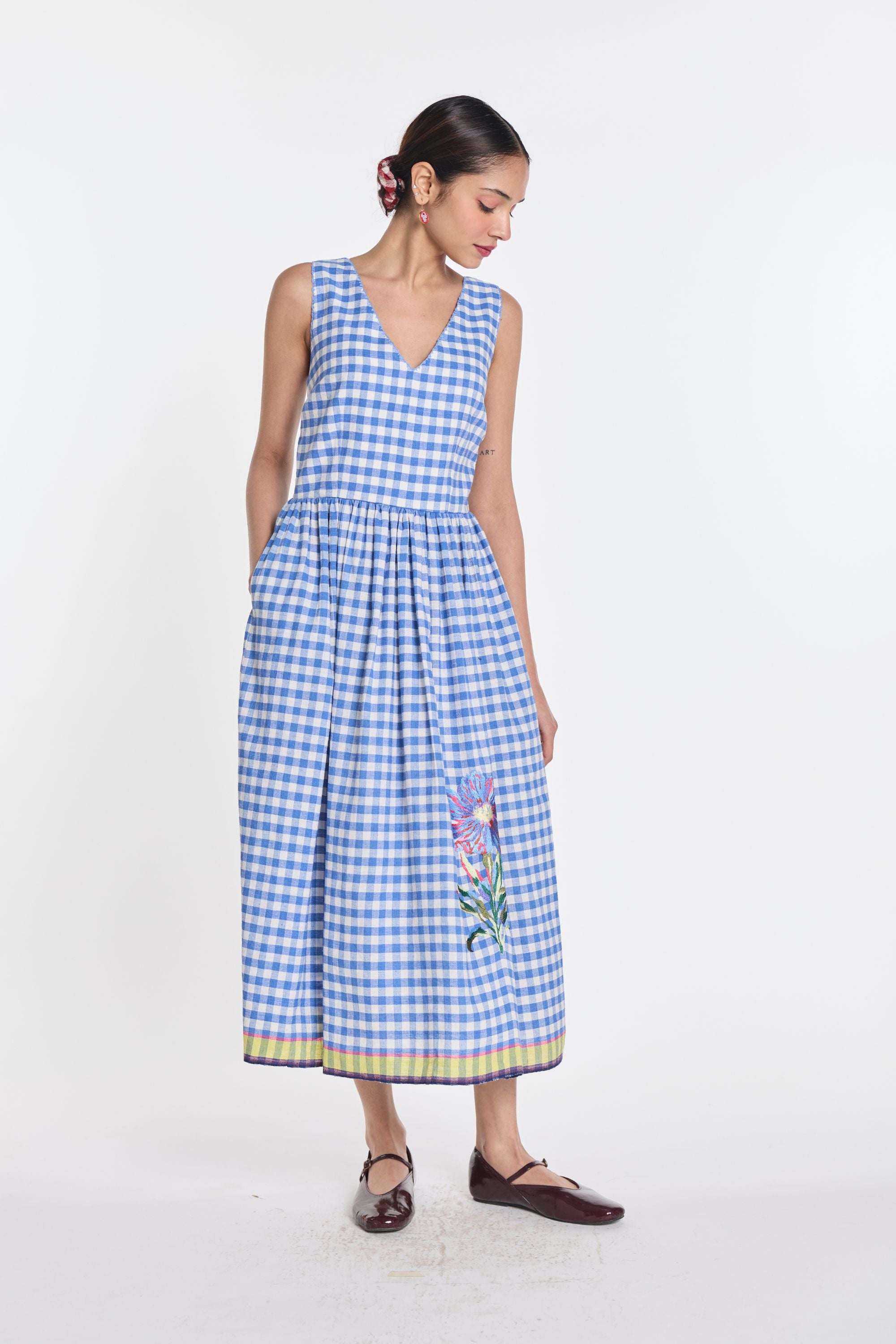 Azure Embroidered Dress