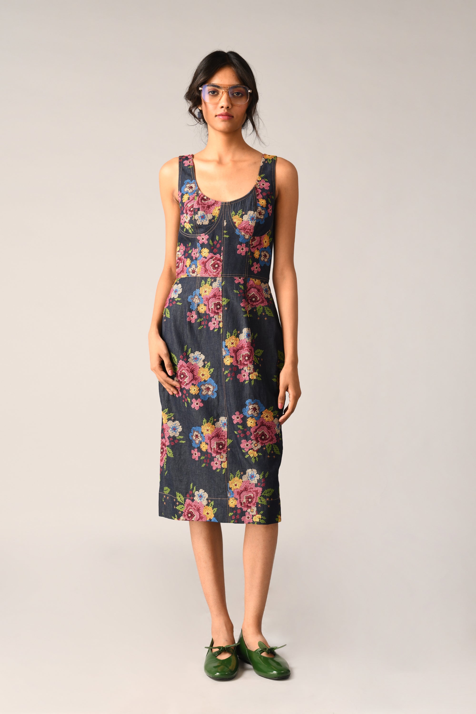 Stylosa Embroidered Corset Dress