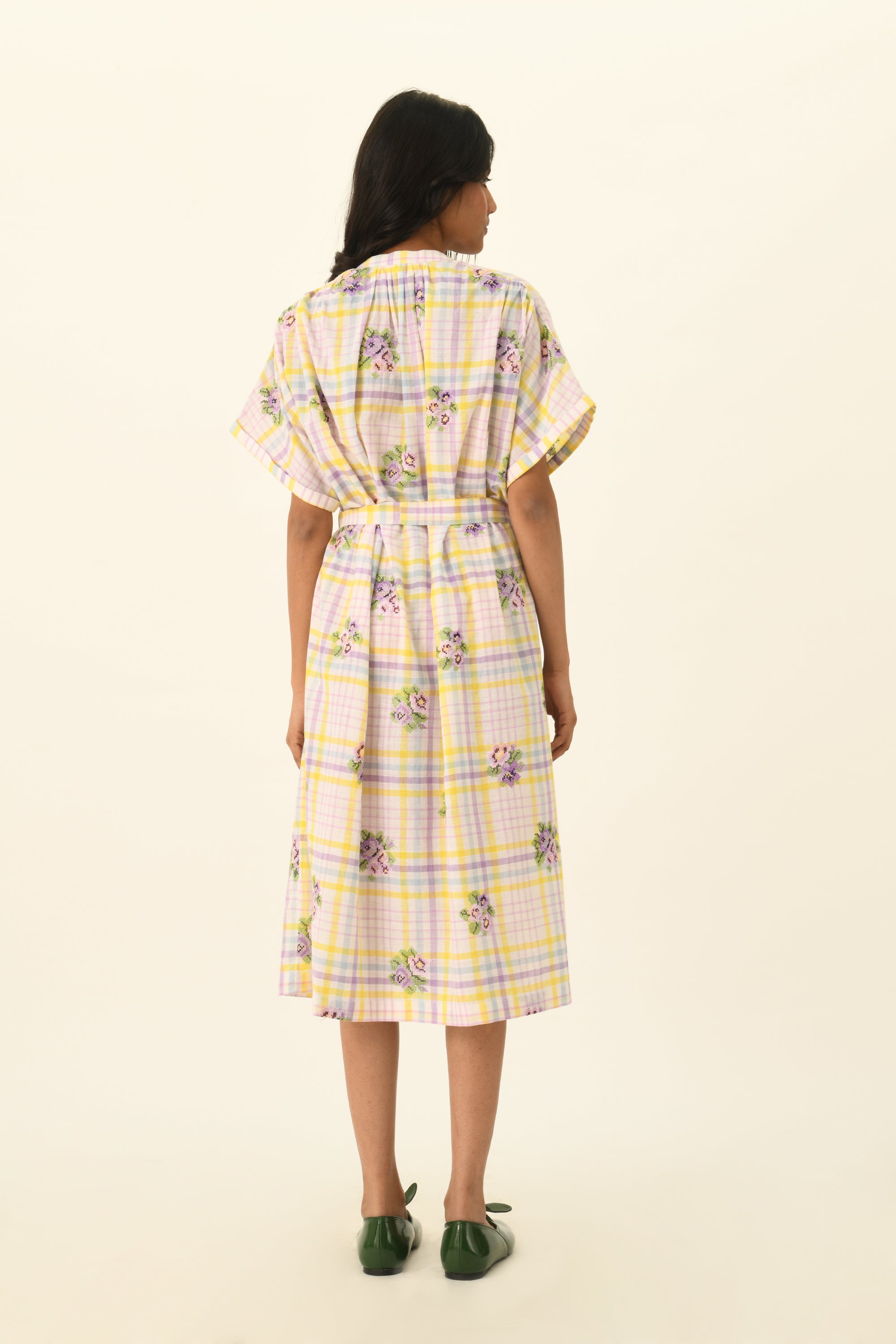 Koreana Check Belted Dress