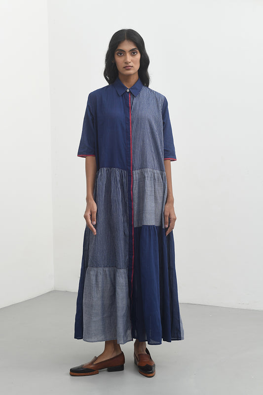 AGLIA FRONT OPEN TIERED DRESS