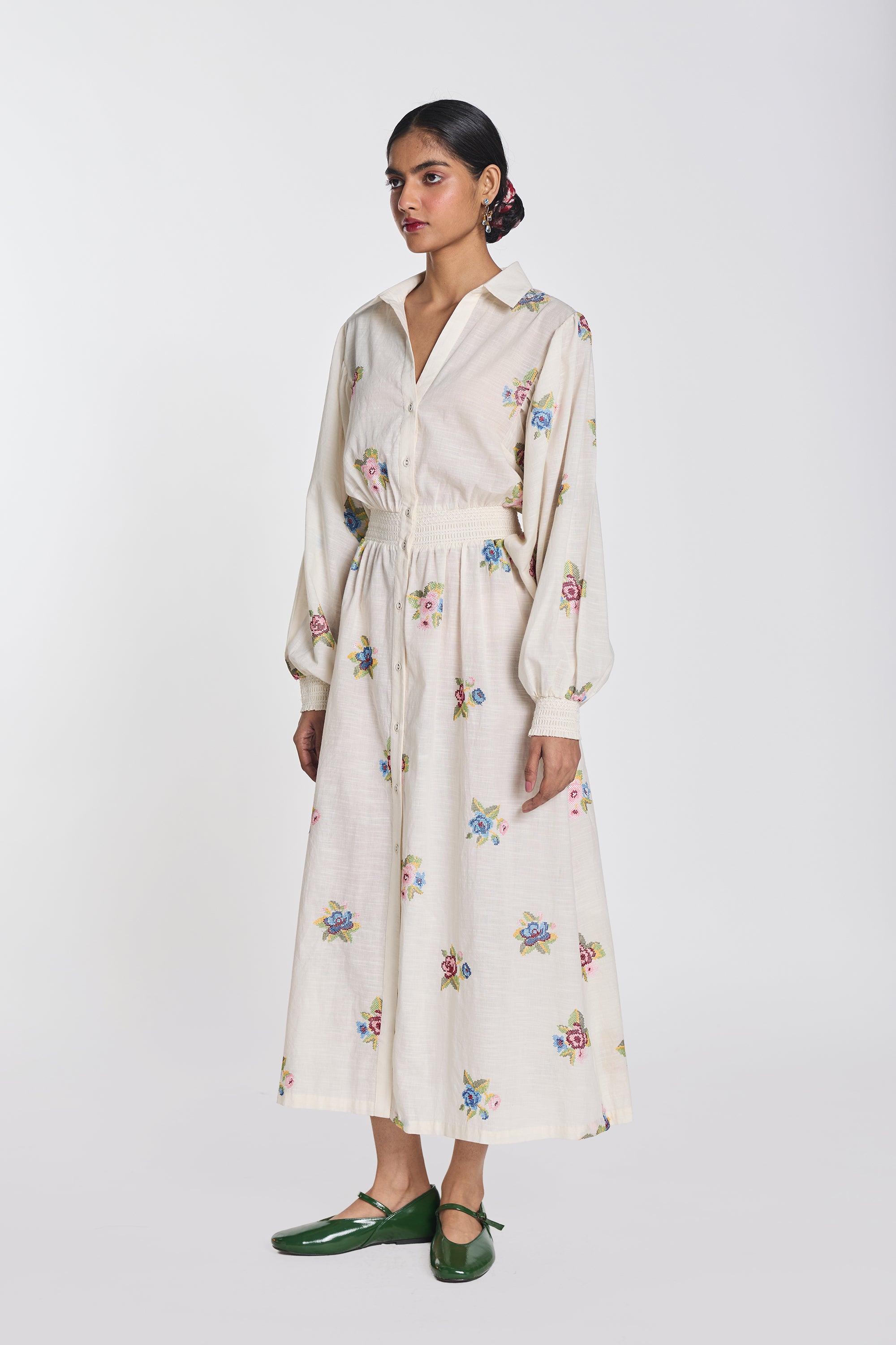 Teasel embroidered dress