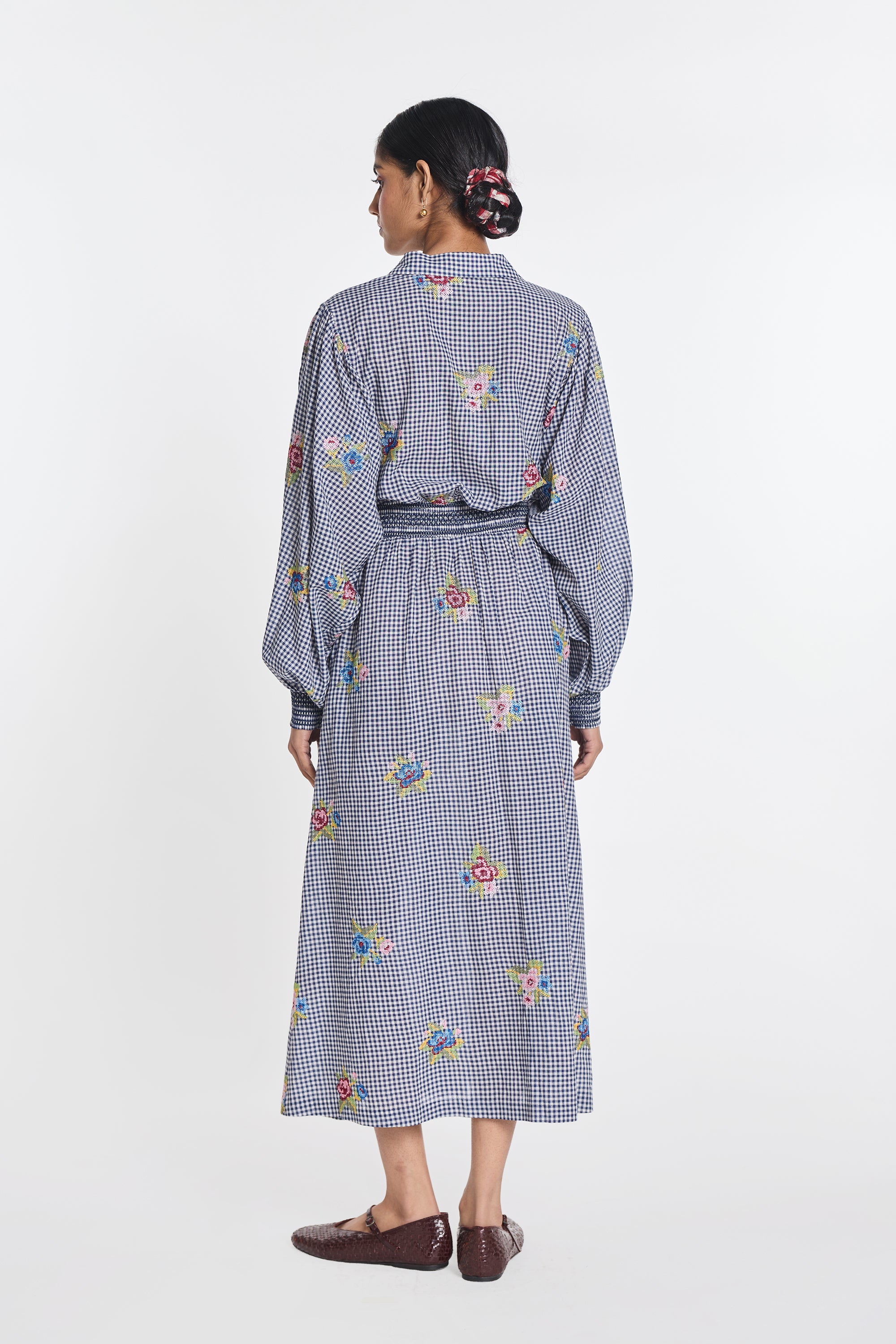 Delphinium embroidered dress