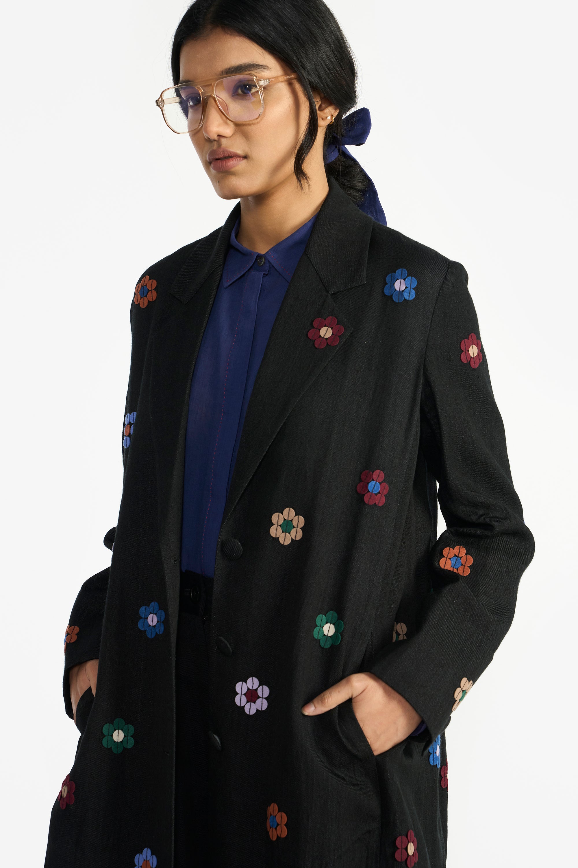 Clusiana Appliqué Long Jacket