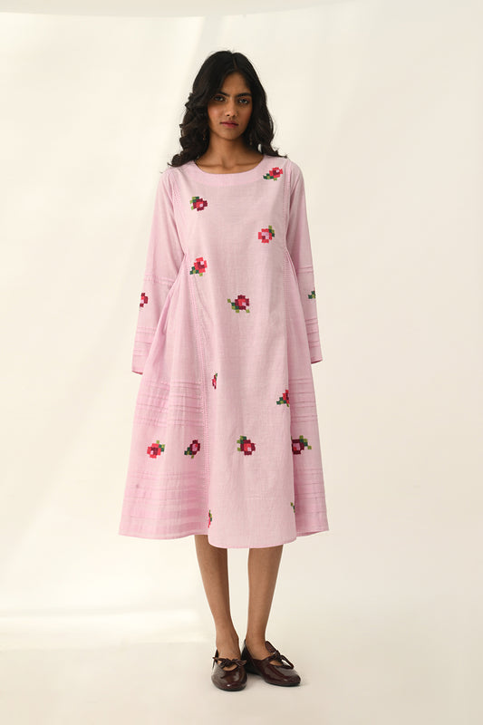 Glomerata Rose Embroidered Tunic Dress