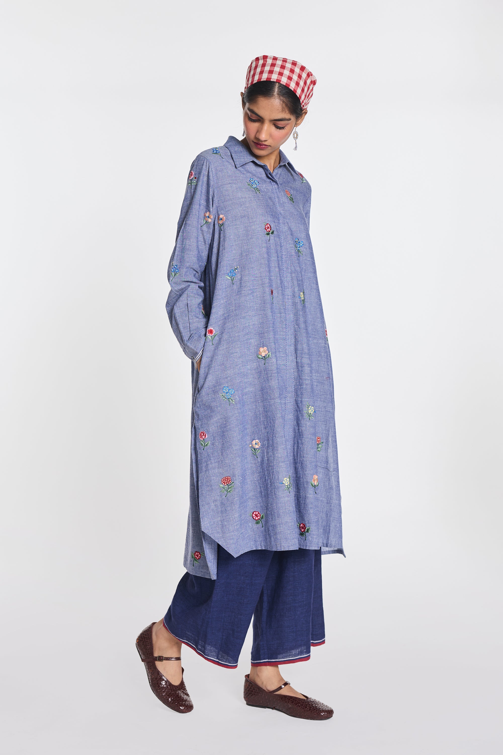 Hydrangca Embroidered Tunic