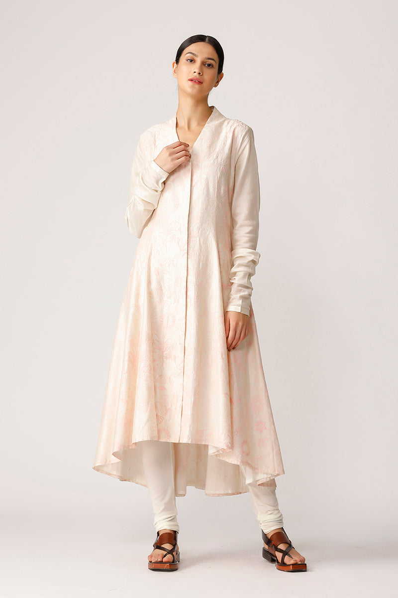 Embroidered front open jacket
