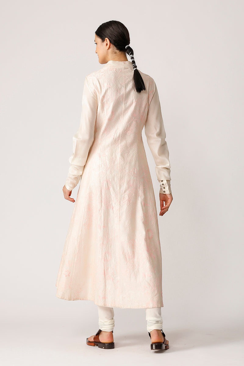 Embroidered front open jacket