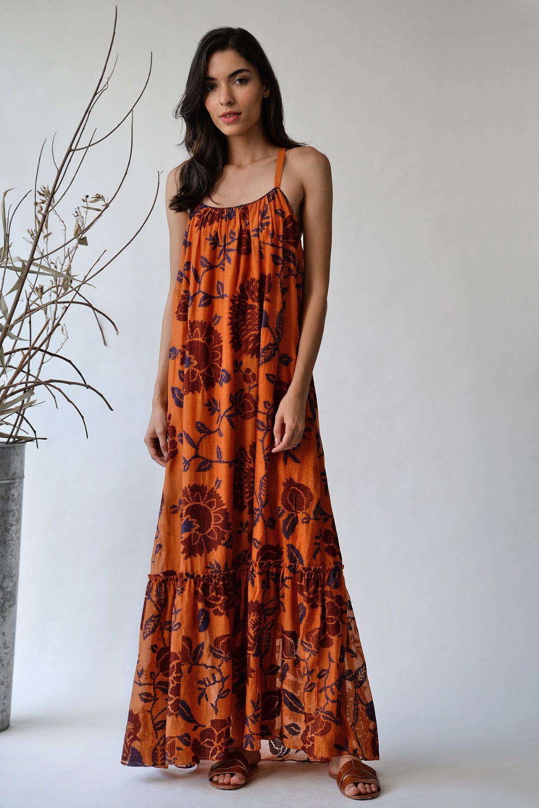 CRISS CROSS STRAPPY TIERED DRESS