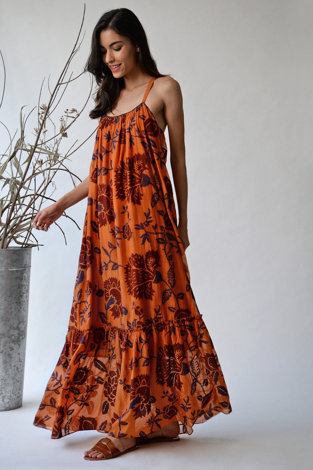 CRISS CROSS STRAPPY TIERED DRESS