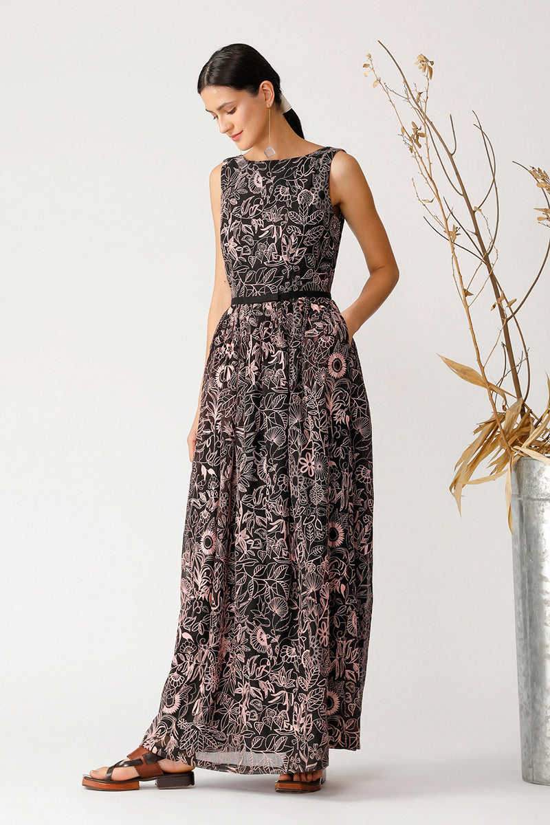 Embroidered maxi dress