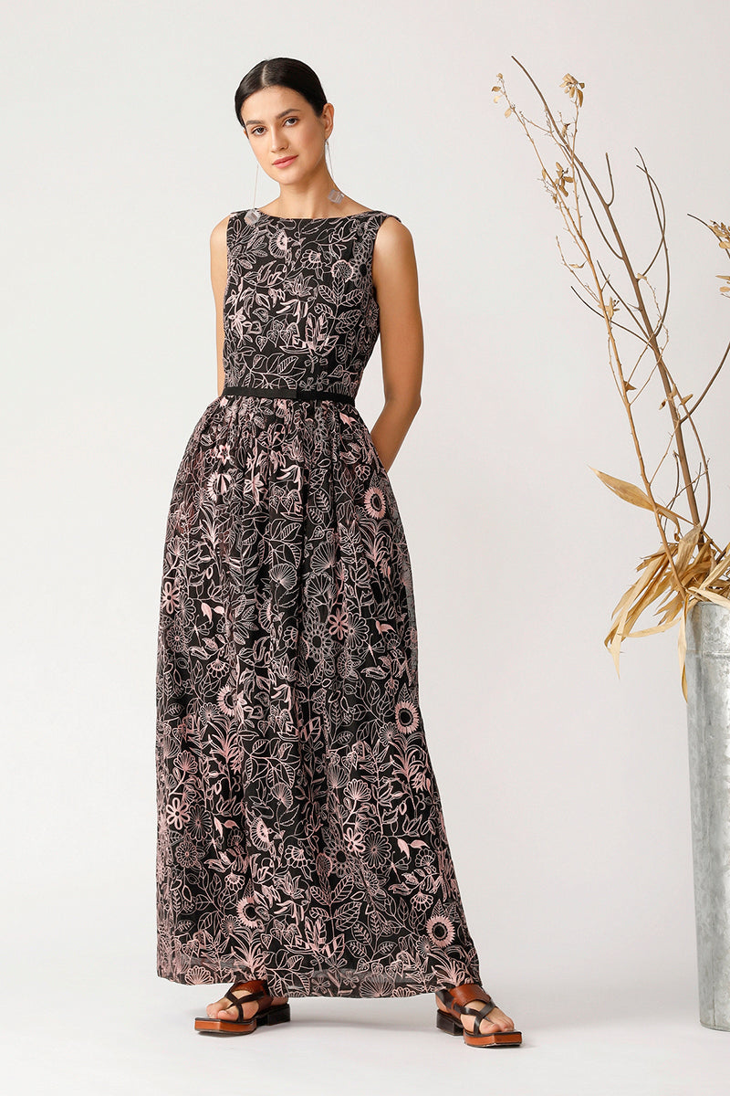 Embroidered maxi dress
