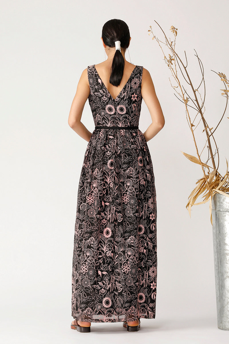 Embroidered maxi dress