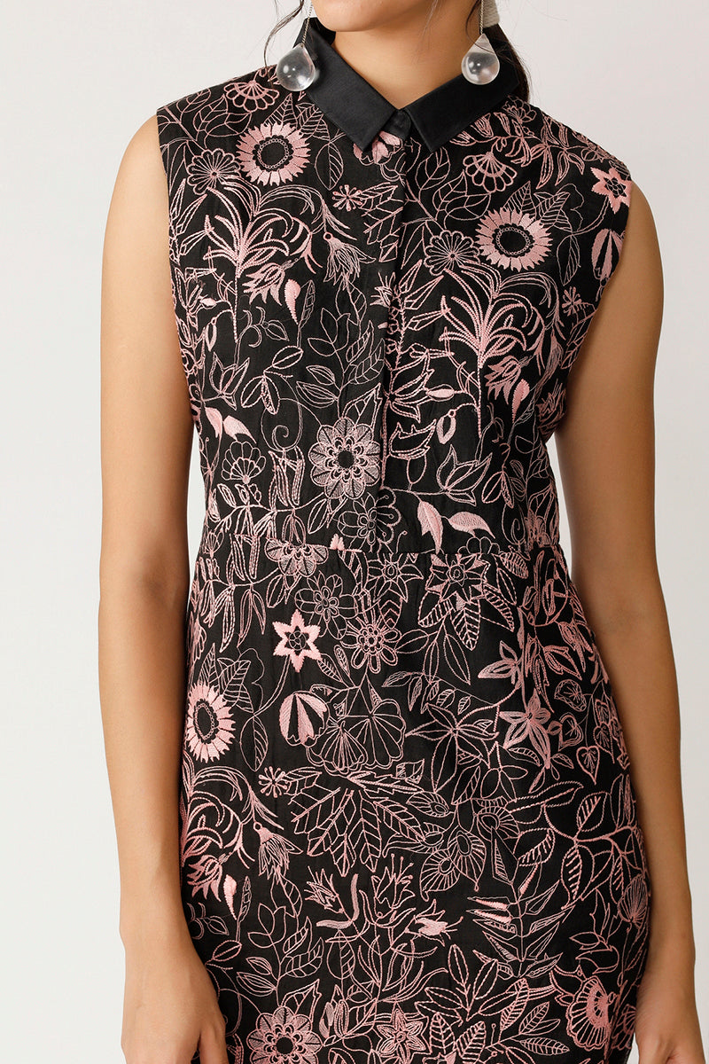 Embroidered Midi Dress