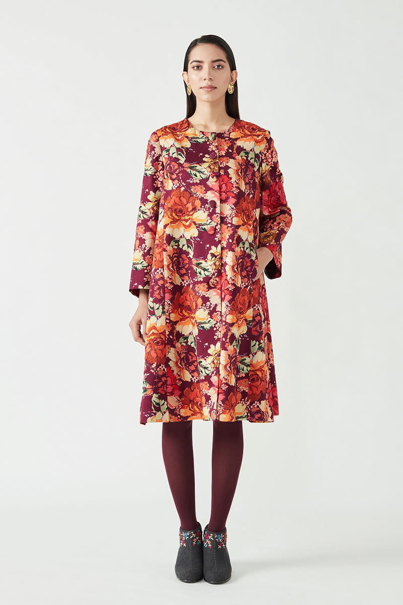 MARIA EMBELLISHED PRINTED JACKET