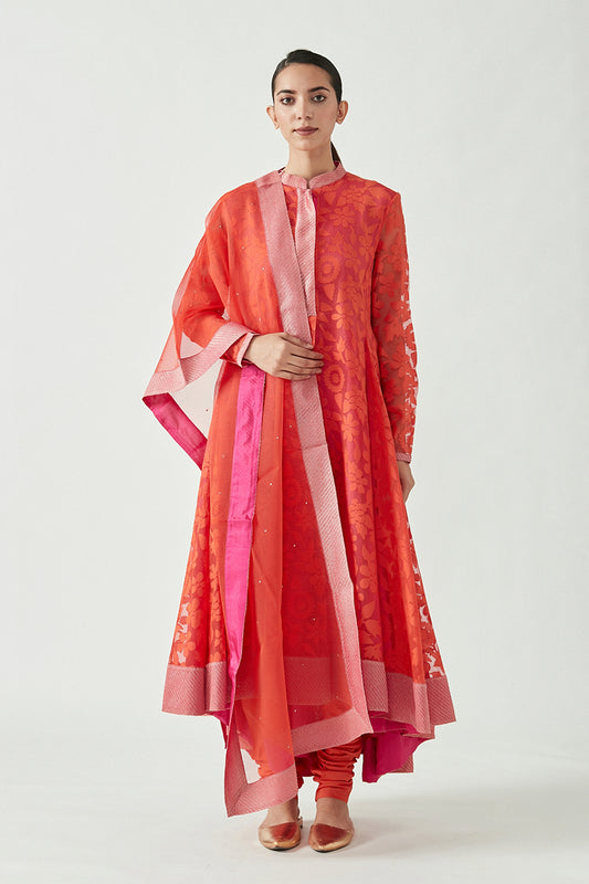 ASYMMETRIC BOX PLEAT KURTA SET