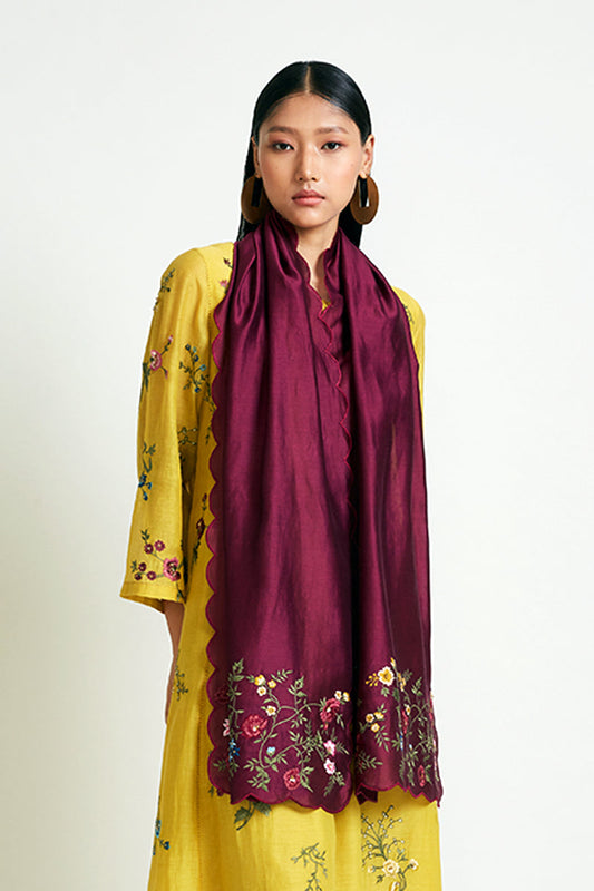 GAZANIA EMBROIDERED SCARF