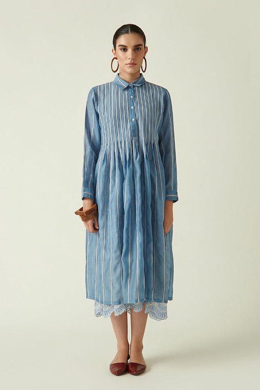 ROBBIE PLEATED DRESS WITH SLIP (2PCS)