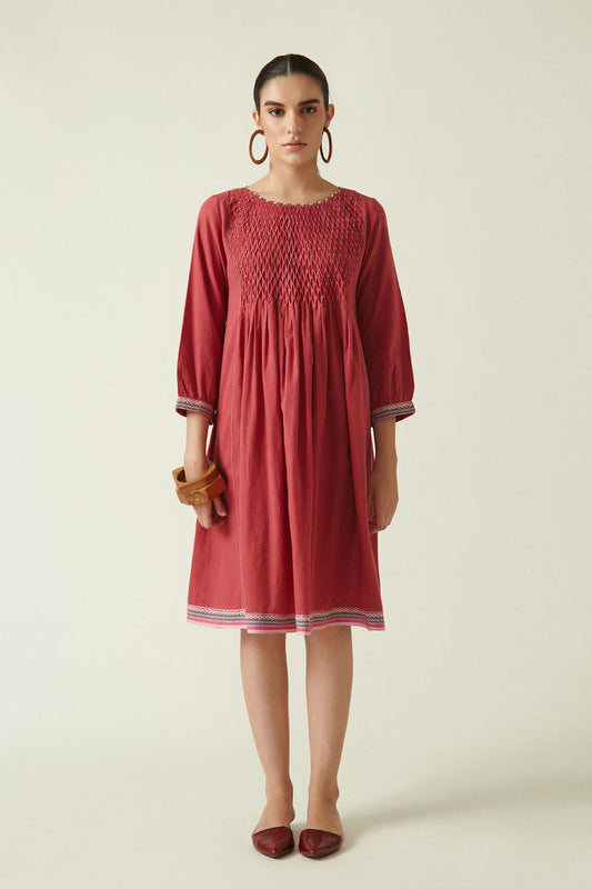 CRIMINI SMOCKED DRESS WITH SLIP (2PCS)