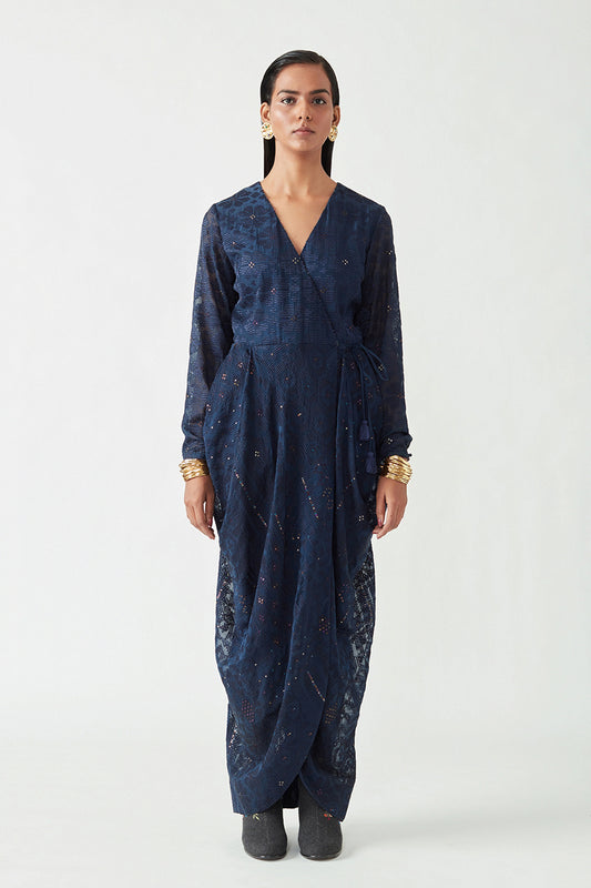 OSCAR EMBROIDERED DRESS WITH LYCRA TIGHTS