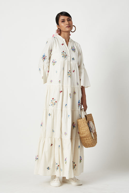 GIARDINI EMBROIDERED DRESS