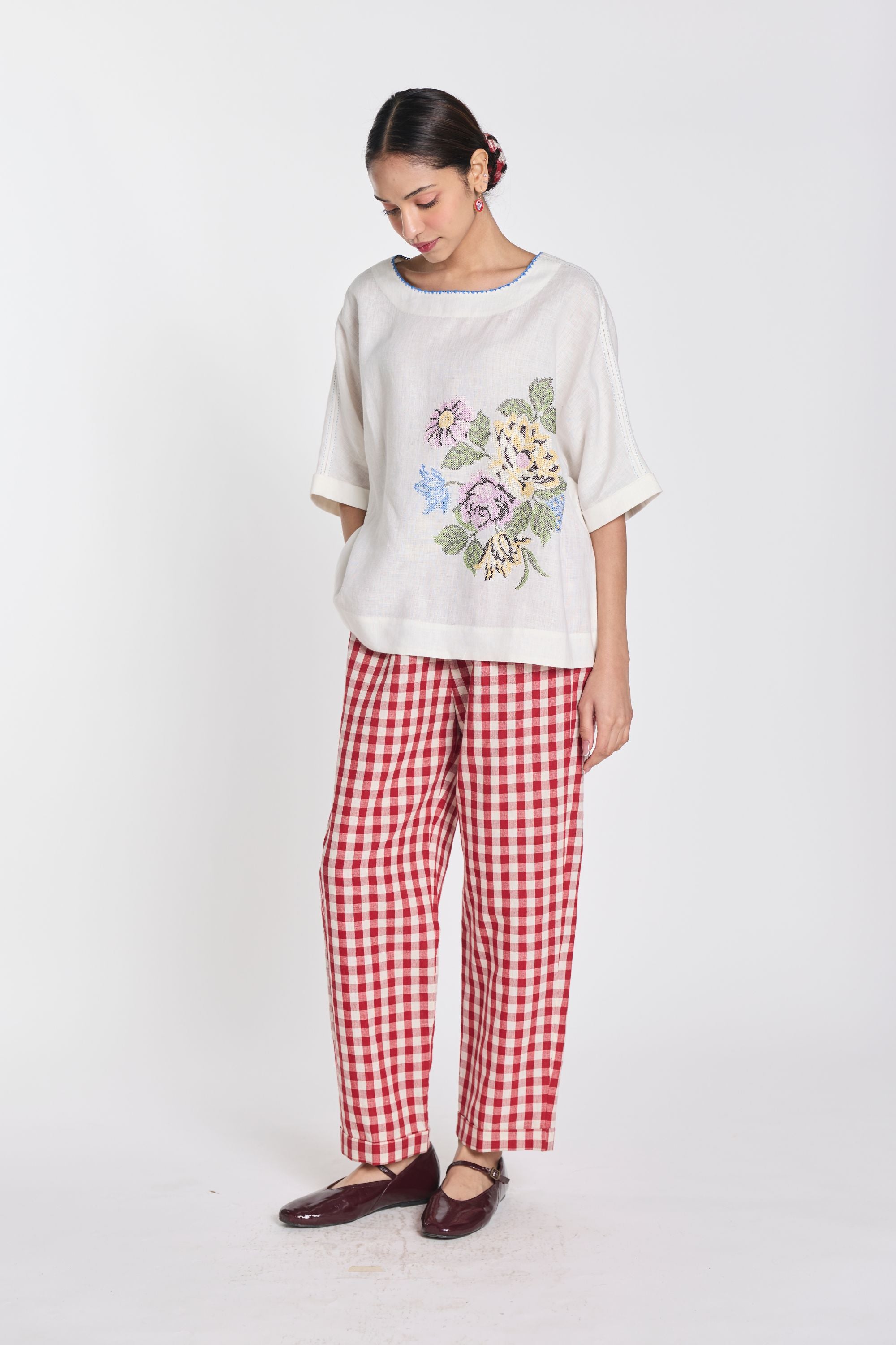 Pearl Embroidered Top