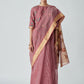 Rose gingham check saree