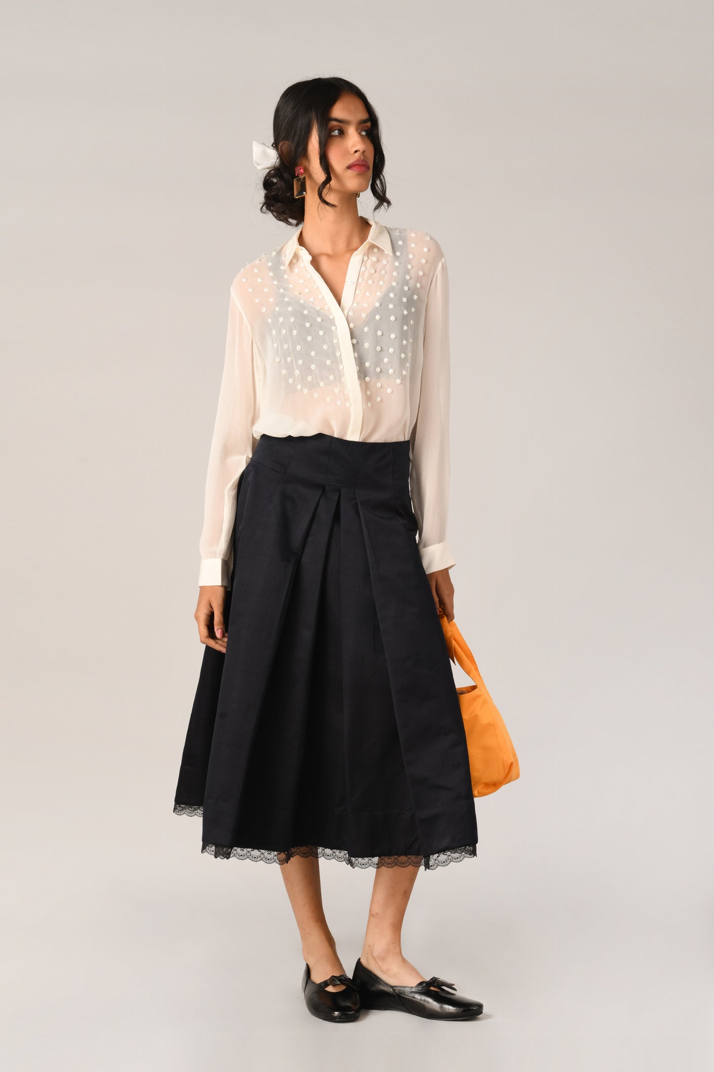 SOMBREUIL YOKE EMBROIDERED SHIRT