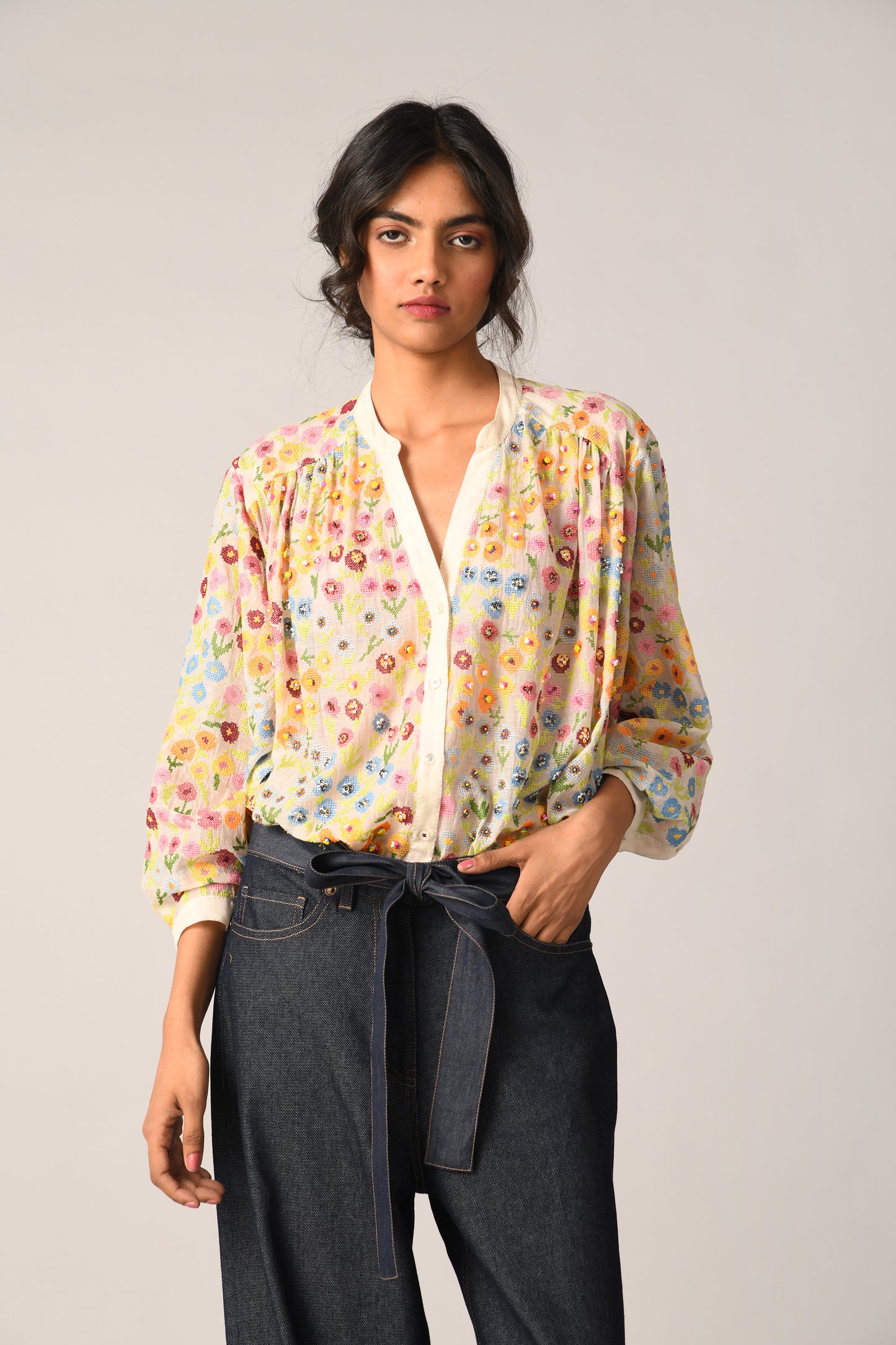 WOODSII FLORAL OVERSIZE SHIRT