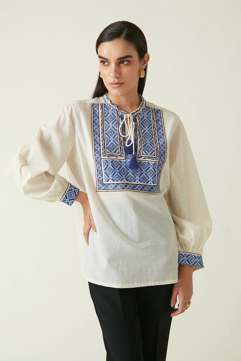 MOROTAI EMBROIDERED TOP