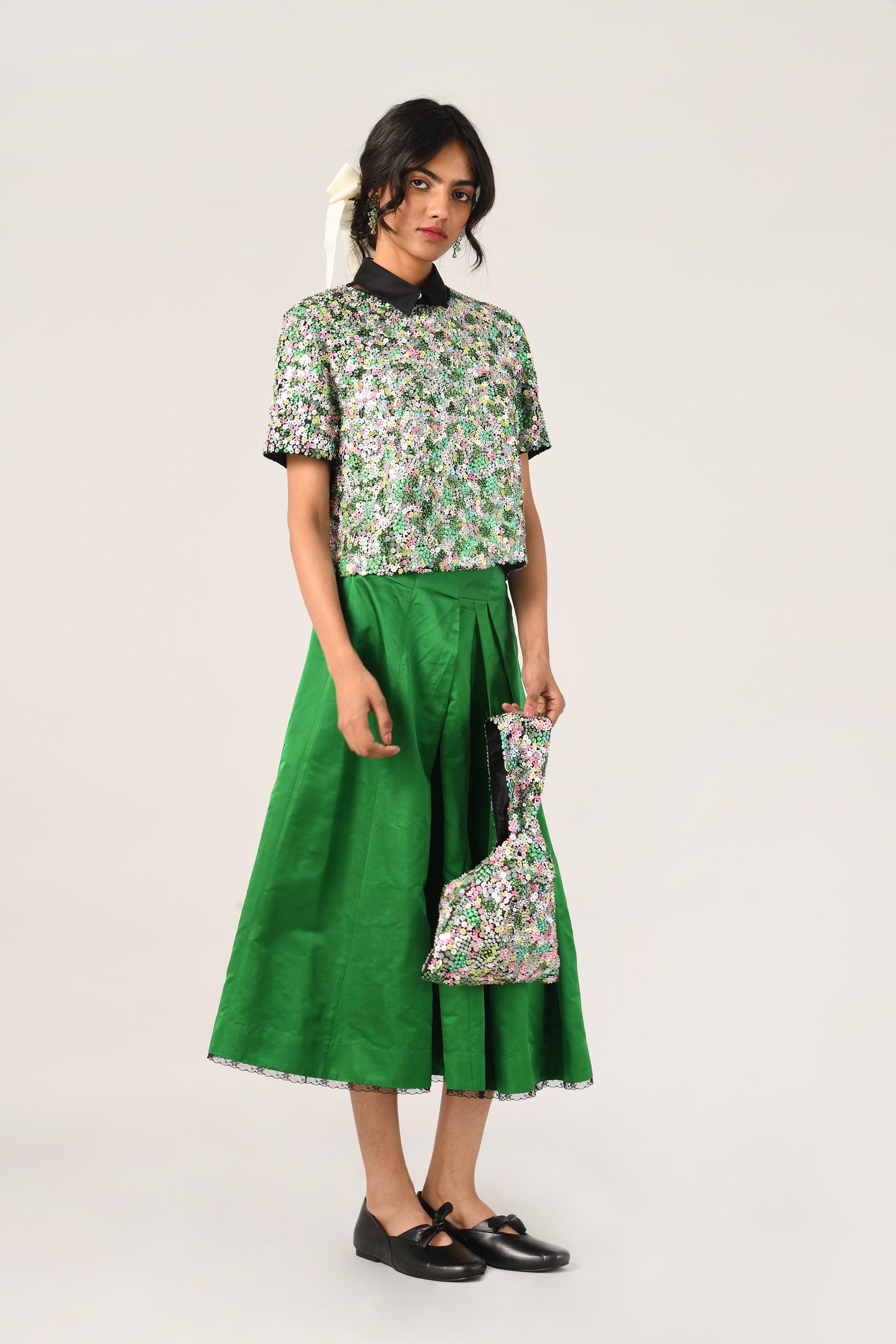 Tiffany Floral Sequin Top