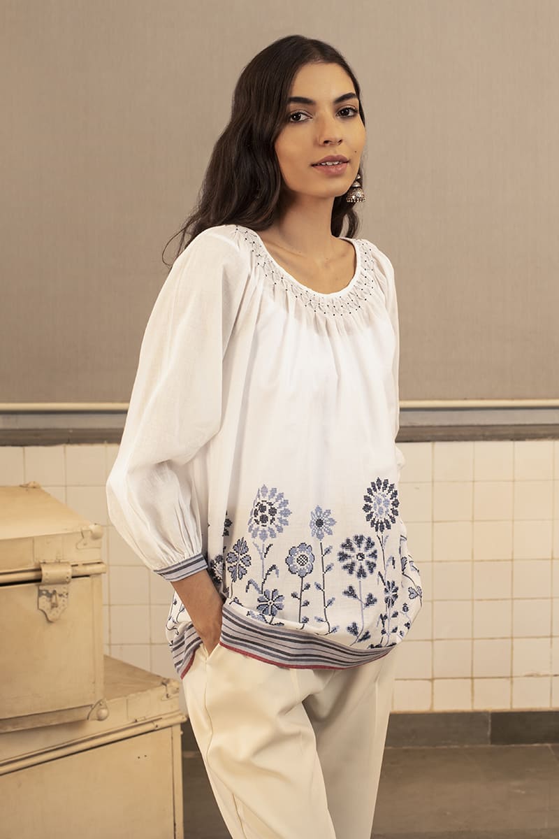 METHENY EMBROIDERED TOP