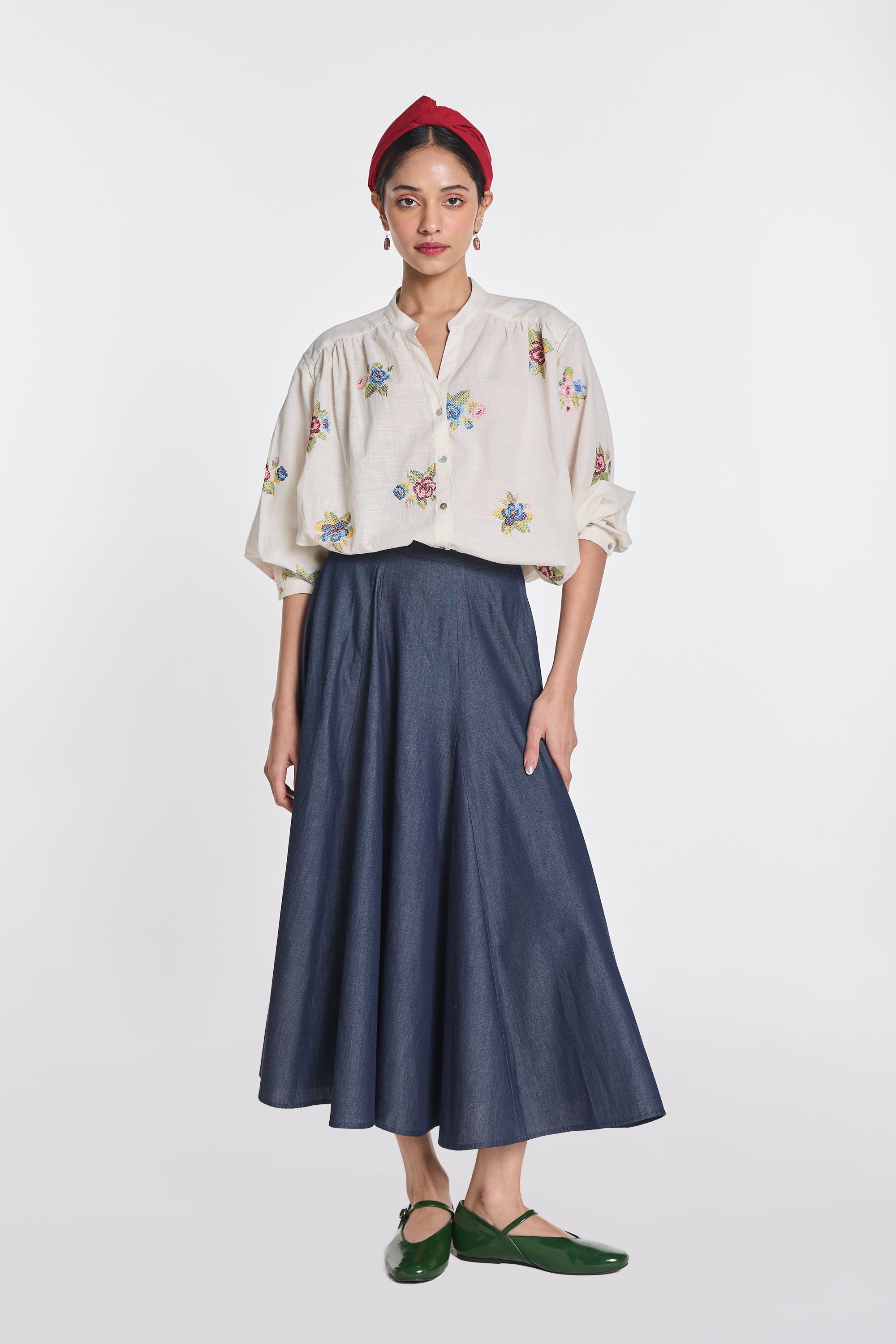 Lisianthus gingham check top
