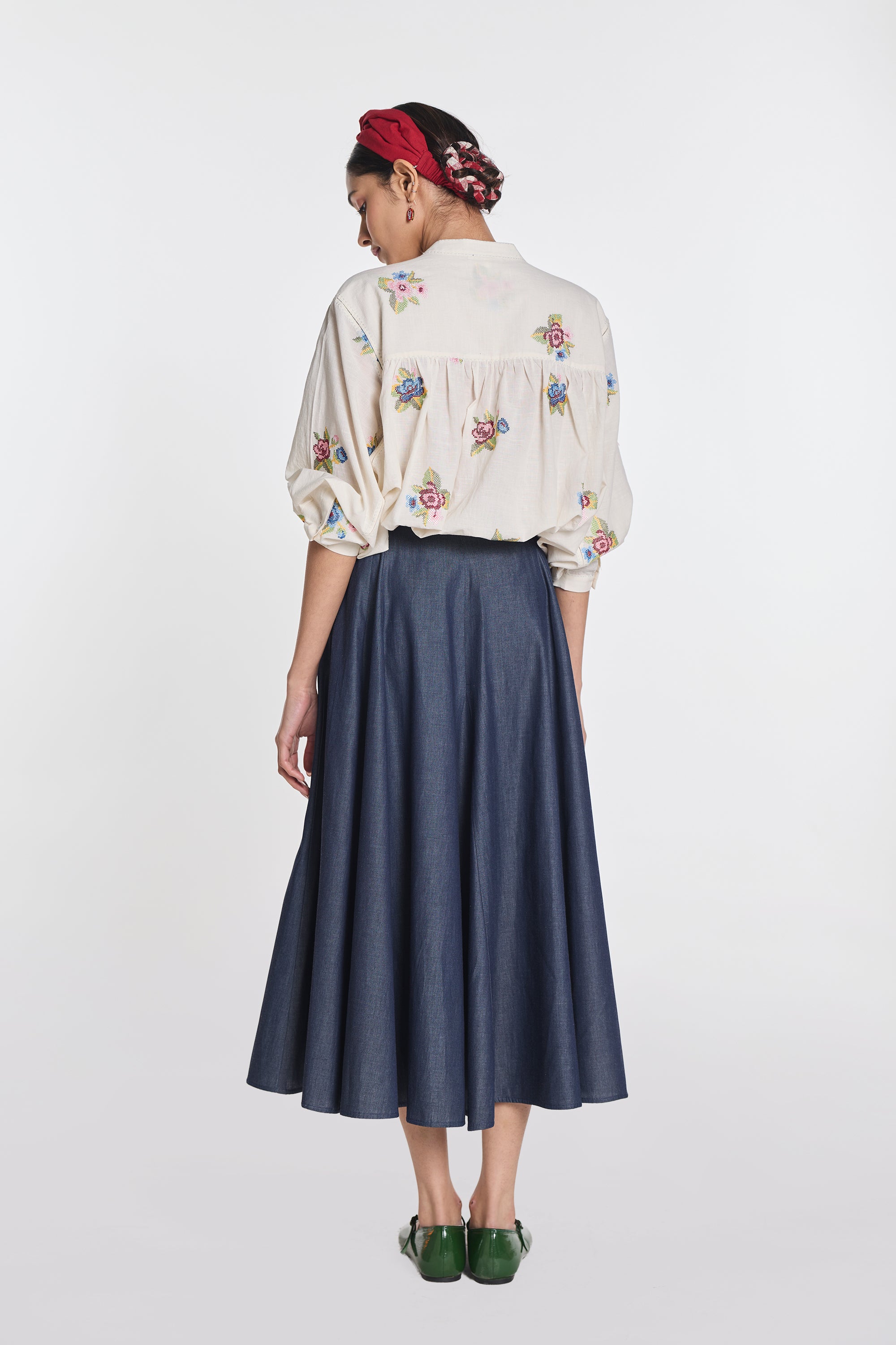 Lisianthus gingham check top