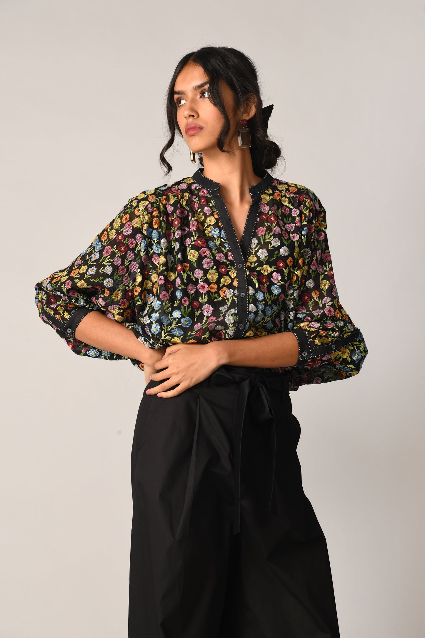 WOODSII FLORAL OVERSIZE SHIRT
