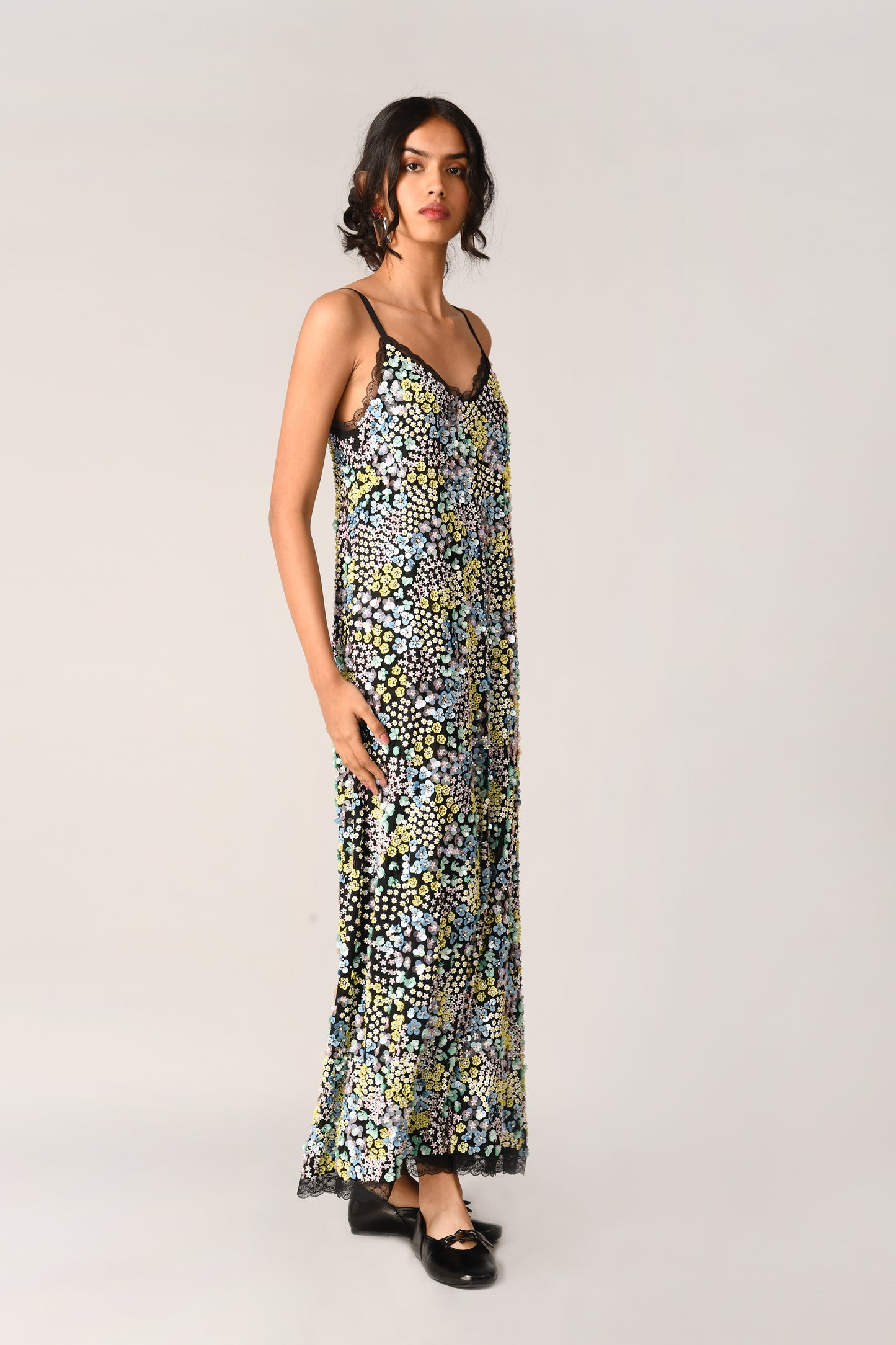 VIRGINIANA SEQUIN SLIP DRESS