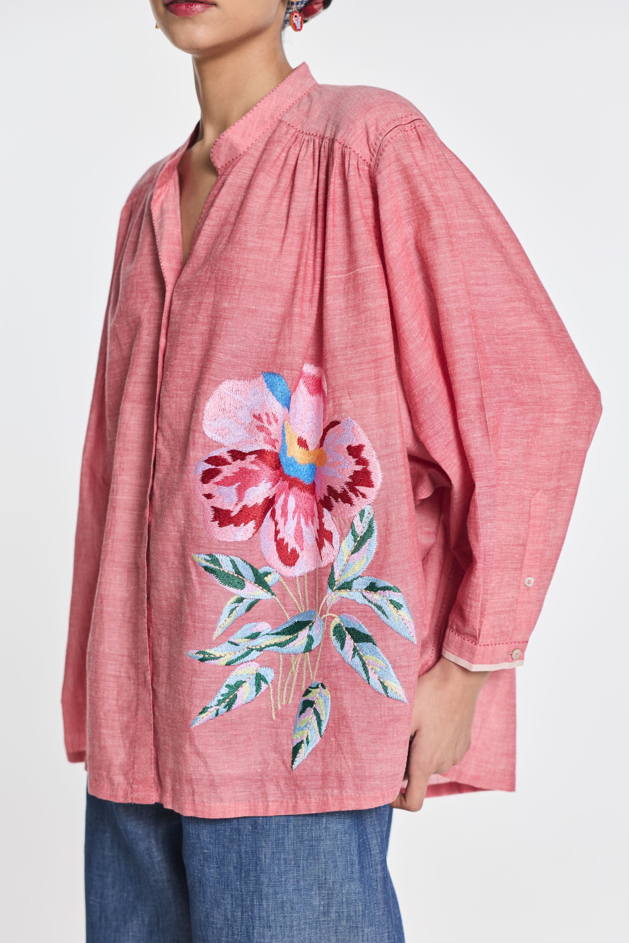 Scabiosa Embroidered Shirt