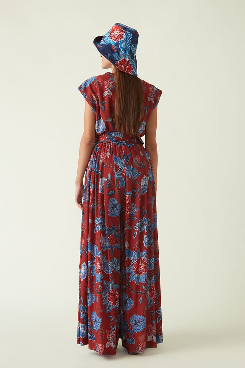 BALI PRINTED JUMPSUIT WITH BELT