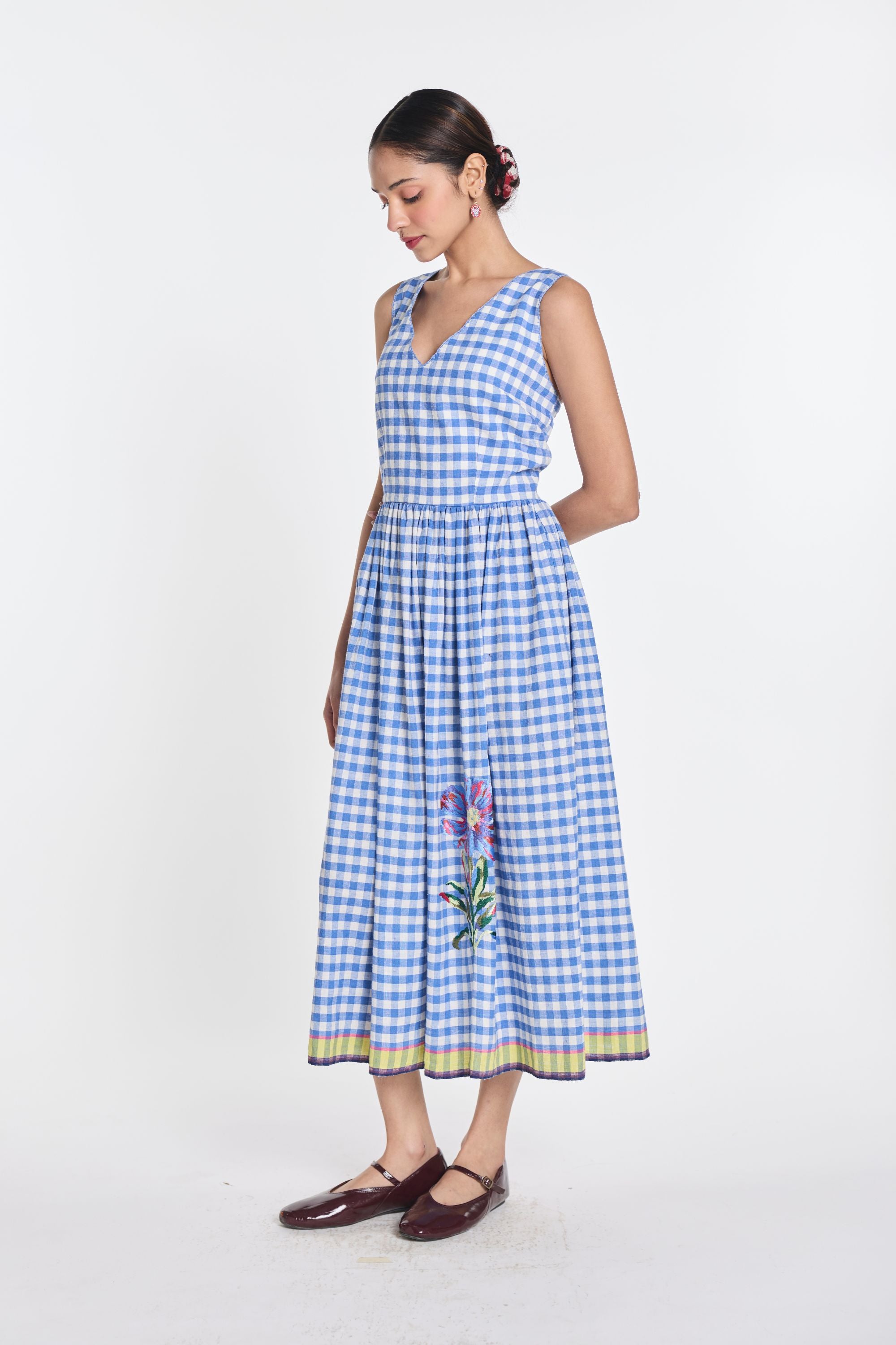 Azure Embroidered Dress