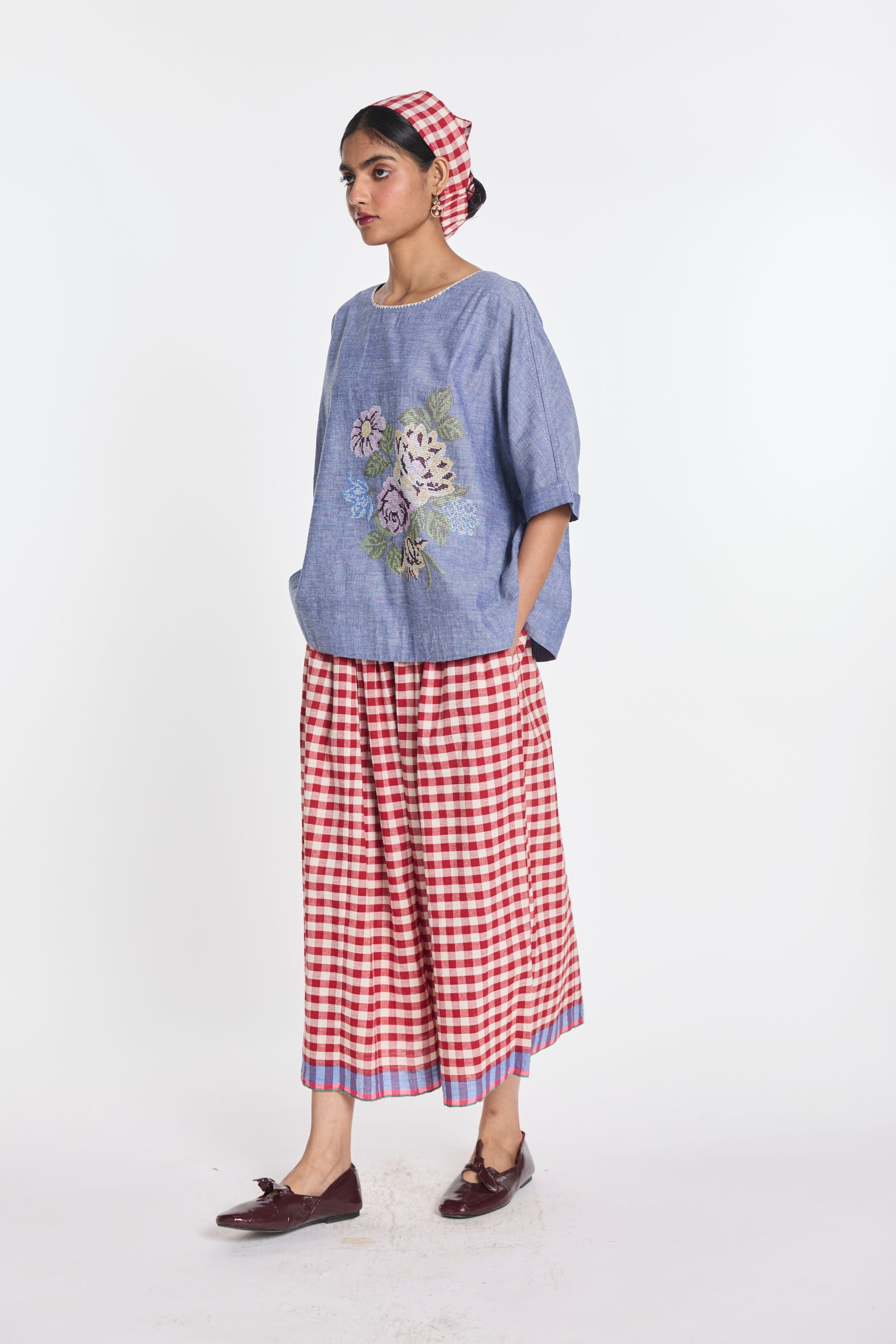 Pearl Embroidered Top