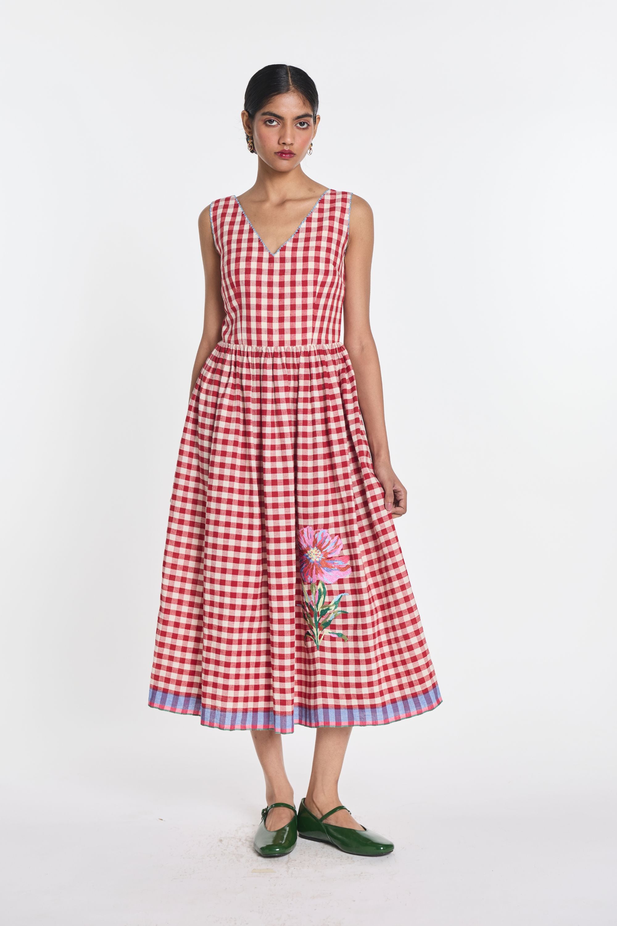 Azure Embroidered Dress